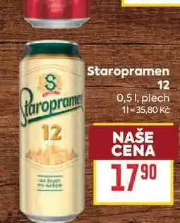 Billa Staropramen 12 0,51, plech nabídka