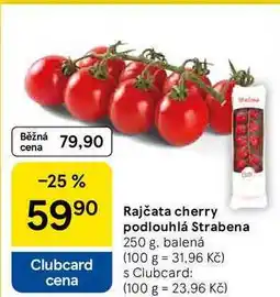 Tesco Rajčata cherry podlouhlá Strabena, 250 g, balená nabídka