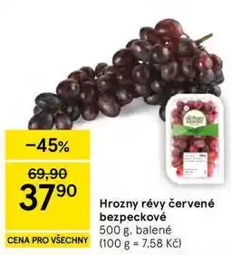 Tesco Hrozny révy červené bezpeckové, 500 g, balené nabídka