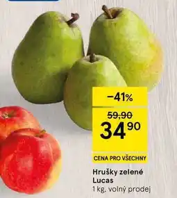 Tesco Hrušky zelené Lucas nabídka