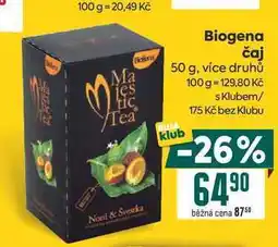 Billa Biogena čaj Ma jes tic Tea Noni & Svestica nabídka
