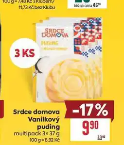 Billa Srdce domova Vanilkový puding multipack 3× nabídka