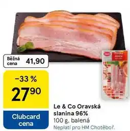 Tesco Le & Co Oravská slanina 96%, 100 g, balená nabídka