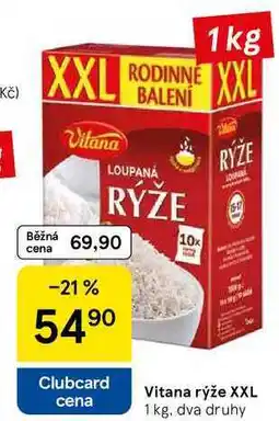 Tesco Vitana rýže XXL, 1 kg, dva druhy nabídka
