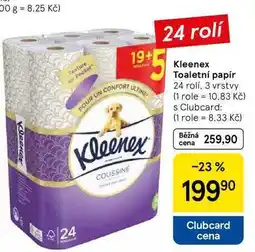 Tesco Kleenex Toaletní papír, 24 rolí, 3 vrstvy nabídka