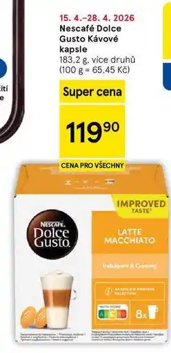 Tesco Nescafé Dolce Gusto Κάνονέ kapsle nabídka