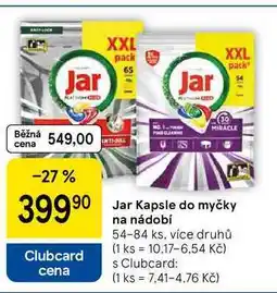 Tesco Jar Kapsle do myčky na nádobí, 54-84 ks, více druhů nabídka