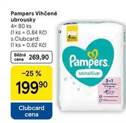 Tesco Pampers Vlhčené ubrousky, 4× 80 ks nabídka
