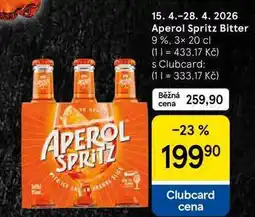 Tesco Aperol Spritz Bitter 9%, 3× nabídka