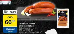 Tesco Tesco Grill Master Grilovací klobásy, 350 g, balená nabídka