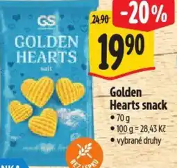 Albert Golden Hearts snack nabídka