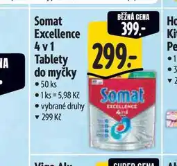 Albert Somat Excellence 4v1 Tablety do myčky 50 ks nabídka