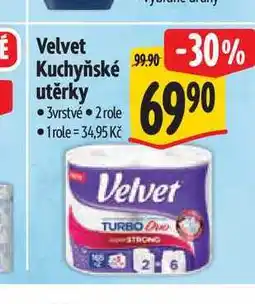 Albert Velvet Kuchyňské utěrky 3vrstvé 2 role nabídka