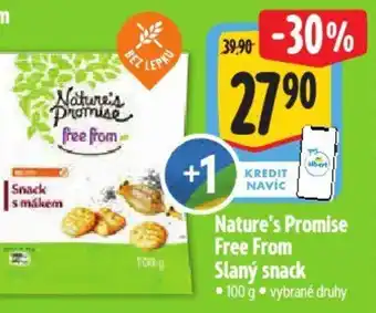 Albert Nature's Promise Free From Slaný snack nabídka