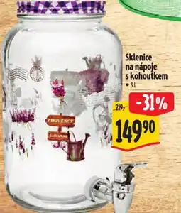 Albert Sklenice na nápoje s kohoutkem nabídka