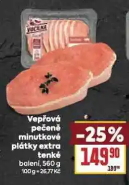 Billa Vepřová pečeně minutkové plátky extra tenké nabídka