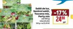 Billa Salát de lux, Sezónní salát, Toscana mix, Party mix nabídka