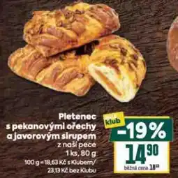 Billa Pletenec s pekanovými ořechy a javorovým sirupem nabídka