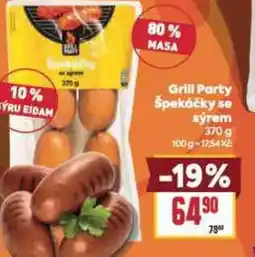 Billa Grill Party Špekáčky se sýrem nabídka