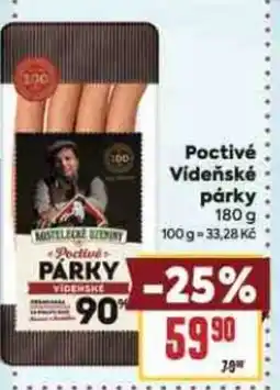 Billa Poctivé Vídeňské párky nabídka