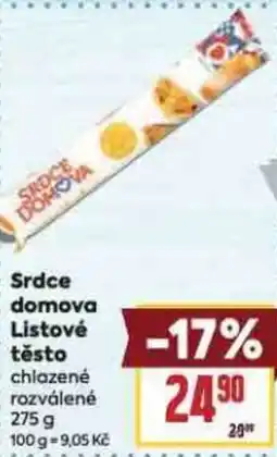 Billa Srdce domova Listové těsto nabídka