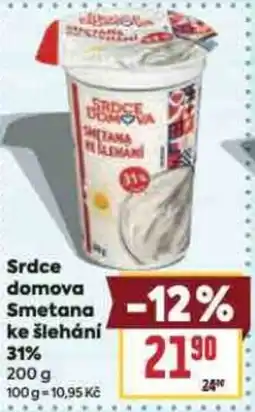 Billa Srdce domova Smetana ke šlehání 31% nabídka