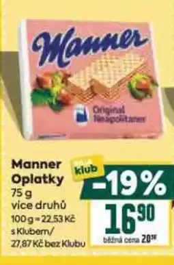 Billa Manner Oplatky nabídka