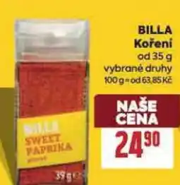 Billa BILLA Koření nabídka