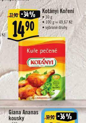 Albert Kotányi koření nabídka