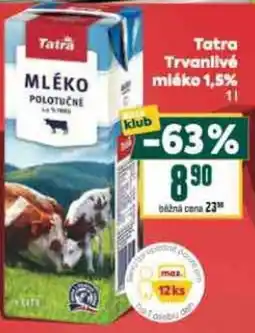 Billa Tatra Trvanlivé mléko 1,5% nabídka