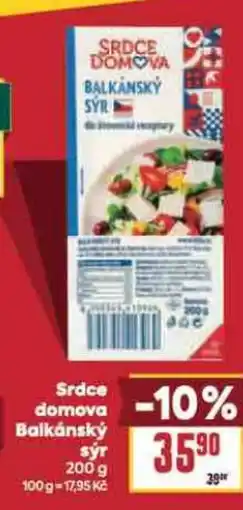 Billa Srdce Balkánský domova syr nabídka
