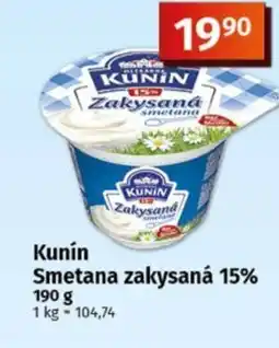Coop Kunín Smetana zakysaná 15% nabídka