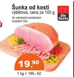 COOP DISKONT Šunka od kosti výběrová nabídka