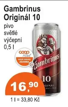 COOP DISKONT Gambrinus Originál 10 nabídka