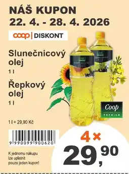 COOP DISKONT Slunečnicový olej / Řepkový olej nabídka