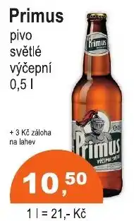 COOP DISKONT Primus pivo nabídka