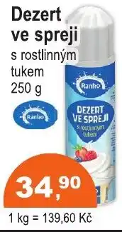 COOP DISKONT Ranko Dezert ve spreji nabídka