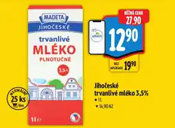 Albert Madeta Jihočeské trvanlivé mléko 3,5% nabídka