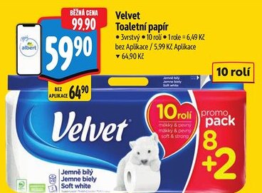Albert Velvet Toaletní papír nabídka