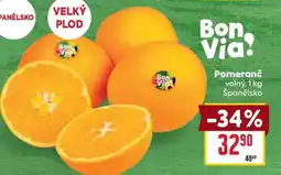 Billa Pomeranč volný, 1kg nabídka