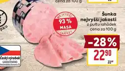 Billa Šunka nejvyšší jakosti nabídka