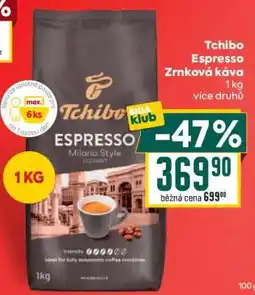 Billa Tchibo Espresso zrnková káva nabídka