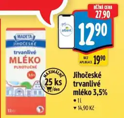 Albert Jihočeské Trvanlivé mléko 3,5% nabídka