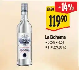 Albert La Bohéma vodka nabídka