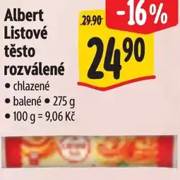 Albert Albert Listové těsto rozválené nabídka