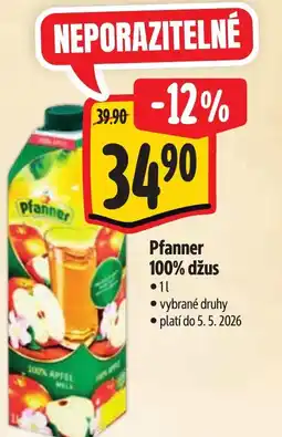 Albert Pfanner 100% džus nabídka