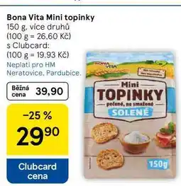 Tesco Bona Vita Mini topinky, 150 g, více druhů nabídka
