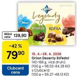 Tesco Orion Dezerty Střední, 142-166 g, více druhů nabídka