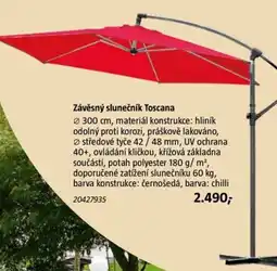 Bauhaus Závěsný slunečník Toscana nabídka