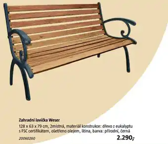 Zahradní lavička Weser